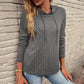 WW Schnürung langärmliger Jacquard Kapuzenpullover