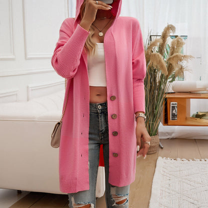Damen Hoodie-Kardigan mit Knopfdetail und lässigem Schnitt WW