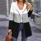 Damen modische Kapuzensweatjacke mit Farbblockdesign und bequemer Passform WW