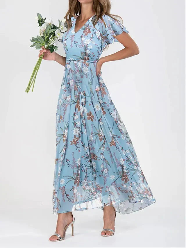 Lini - Blumenkleid mit Volantärmeln