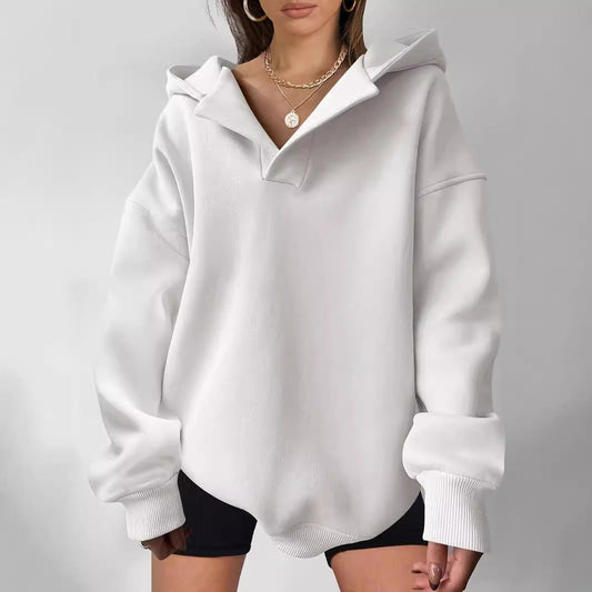 Damen oversized Kapuzenpullover mit modernem Stehkragen und weichen Materialien WW
