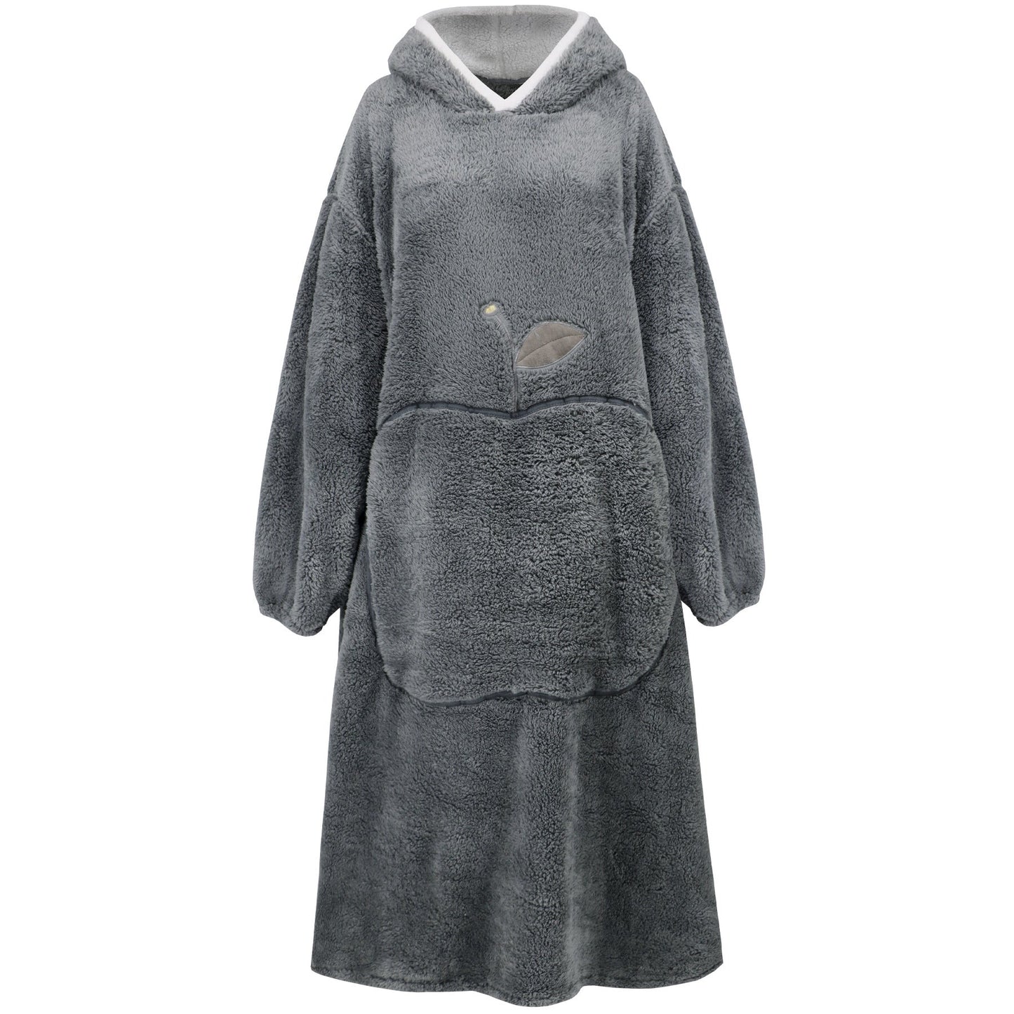 Damen Kuscheliger Hoodie-Decke mit großen Taschen und kontrastierendem Innenfutter WW