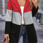 Damen modische Kapuzensweatjacke mit Farbblockdesign und bequemer Passform WW