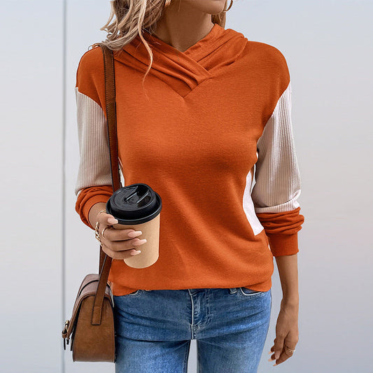 Damen Hoodie mit modernem V-Ausschnitt und strukturierter Ärmelgestaltung WW