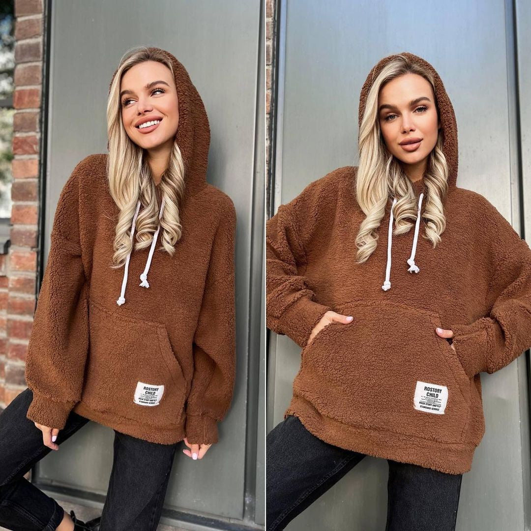 Damen Kuscheliger Kapuzenpullover aus Fleece WW