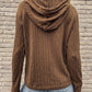 WW Schnürung langärmliger Jacquard Kapuzenpullover