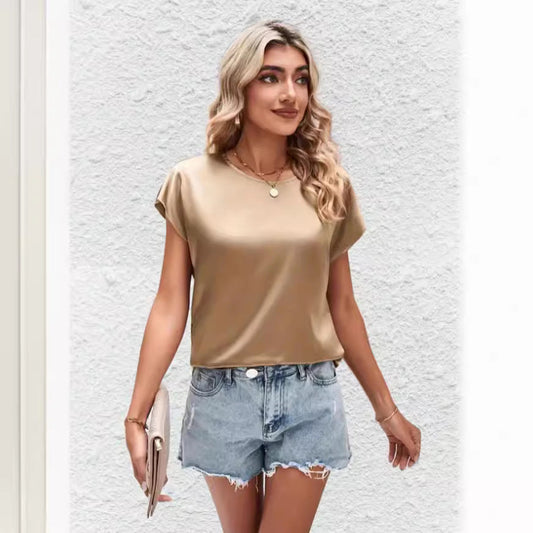 Stilvolles Damen Fledermausarm-Shirt mit Rundhals – Milena