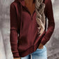 Damen Hoodie mit Reißverschluss und lässigem Rippenstrickdesign WW