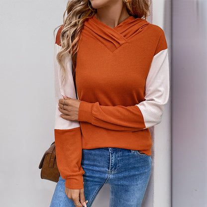 Damen Hoodie mit modernem V-Ausschnitt und strukturierter Ärmelgestaltung WW