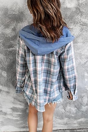 WW Hoodie - Loose Fit - Kordelzug - Button Up Shirt - Damenbekleidung