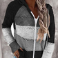 WW | Kontrastfarbige Strick Zip Leichtgewicht Hoodie