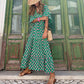 Damen Boho-Kleid – Luftiges Blumenkleid mit weitem Schnitt und 3/4 Ärmeln