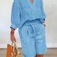 Luftig & Stylisch Zweiteiler aus Leinen mit Bluse & Shorts Damen – Malea