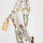 Zweiteiliges Damen Leinen Streetwear-Set Mit Ethno-Print – Samira