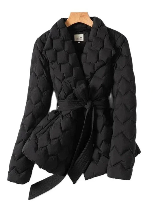 Assunta - Elegante Daunenjacke Mit Gürtel