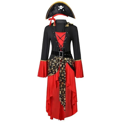 Piratenkapitän mit Hut und Schwert Halloween Kostum Kleid | Midi