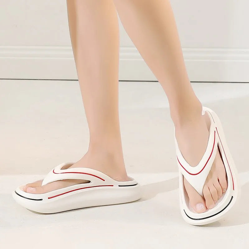 Weiße ultraleichte Unisex Sommerschlappen mit Memory-Foam-Sohle – Jureo