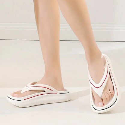 Weiße ultraleichte Unisex Sommerschlappen mit Memory-Foam-Sohle – Jureo