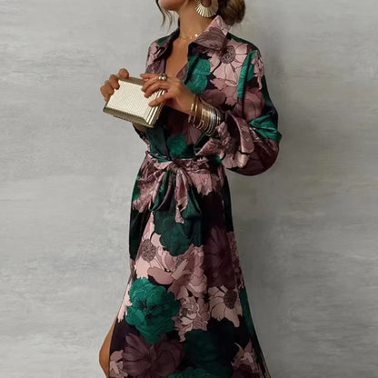 Damen Sommer Wickelkleid Mit Blumenmuster | Maxi