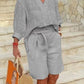 Luftig & Stylisch Zweiteiler aus Leinen mit Bluse & Shorts Damen – Malea