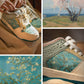 Stilvolle Damen & Herren Kunst-Sneakers mit Mandelblüten-Print – Arta