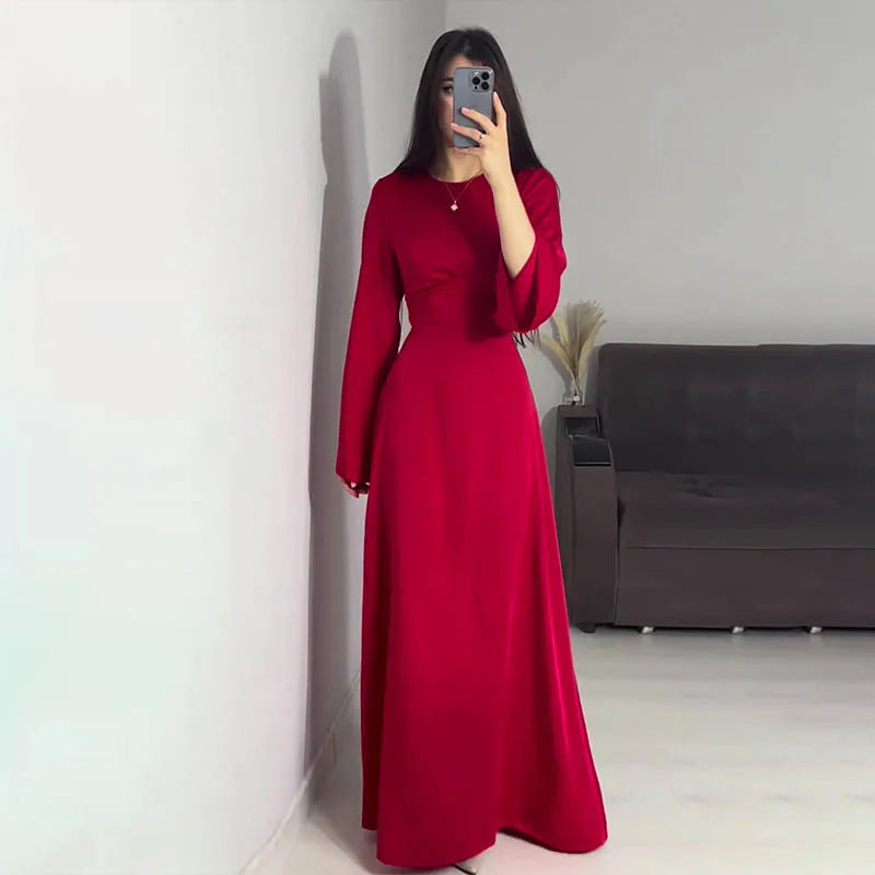 Elegantes Langärmliges Kleid Für Damen | Maxi