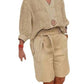 Luftig & Stylisch Zweiteiler aus Leinen mit Bluse & Shorts Damen – Malea