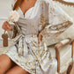 Zweiteiliges Satin-Nachthemd & Kimono-Set mit Blumenprint – Noelle