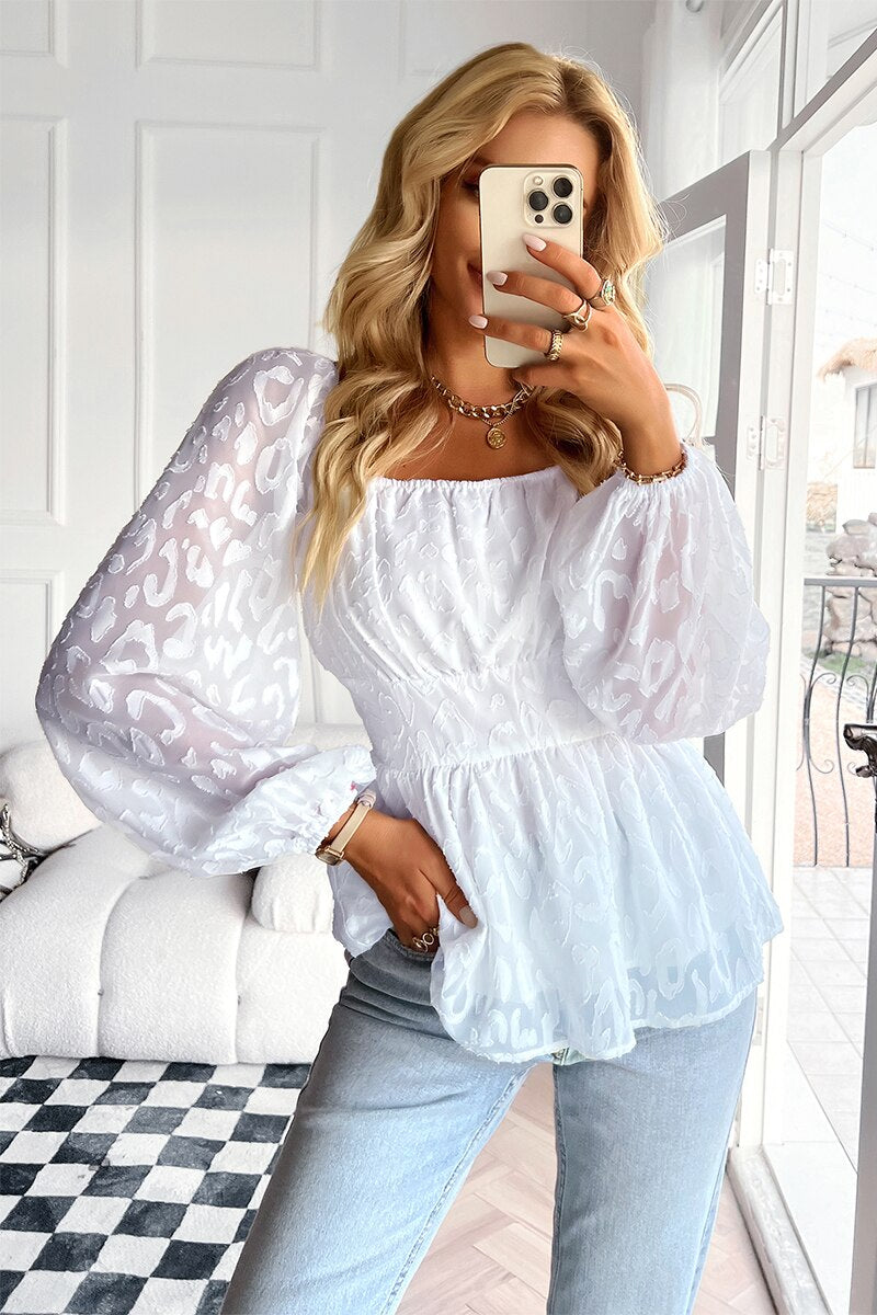 Bluse mit Puffärmeln für Frauen - Frühling 2025 Kollektion