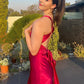 Ärmelloses Damen-Maxikleid mit tiefem V-Ausschnitt für den Sommer