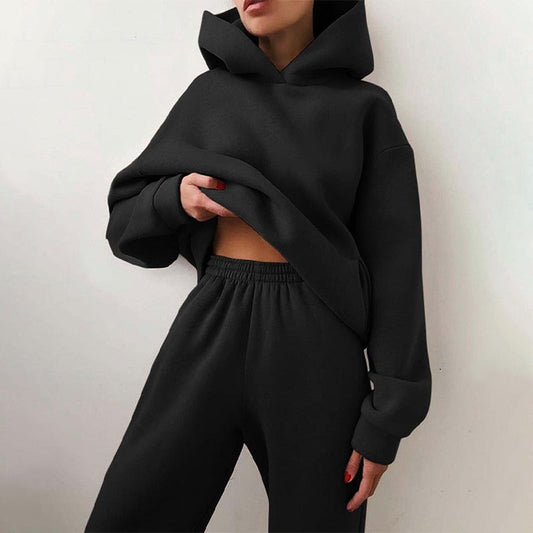 WW Kuschelige Damen-Set mit Hoodie und Sweatpants | Bequeme Pullover-Sweatshirts