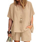 Trendiges Zweiteiliges Leinen Sommer-Set mit Shorts für Damen – Nayla