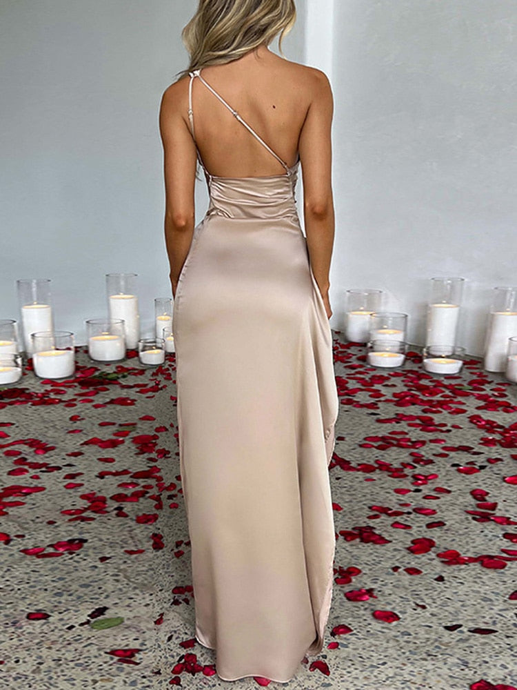 Satin-One-Shoulder-Sommerkleid | Perfekt für besondere Anlässe 2025