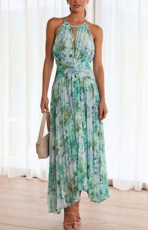 Charley - Elegantes V-Ausschnitt Damenkleid Ärmellos