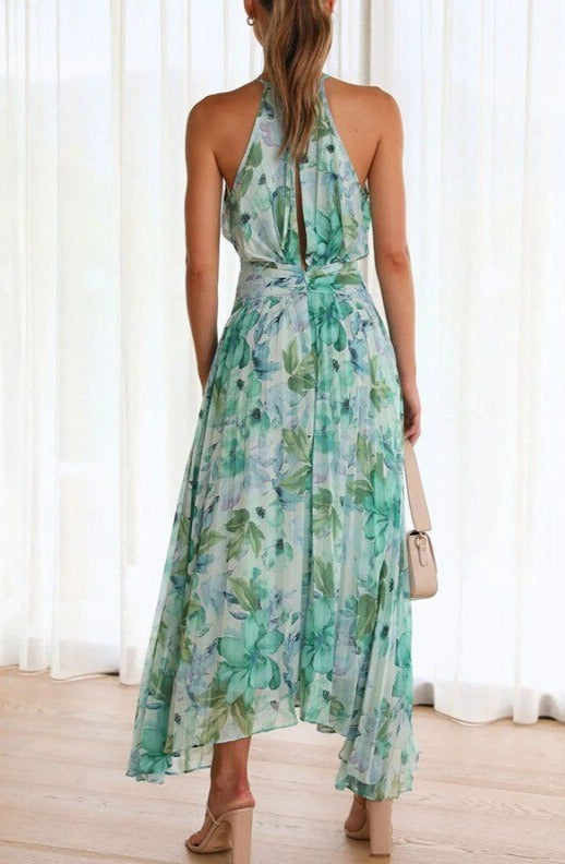 Charley - Elegantes V-Ausschnitt Damenkleid Ärmellos