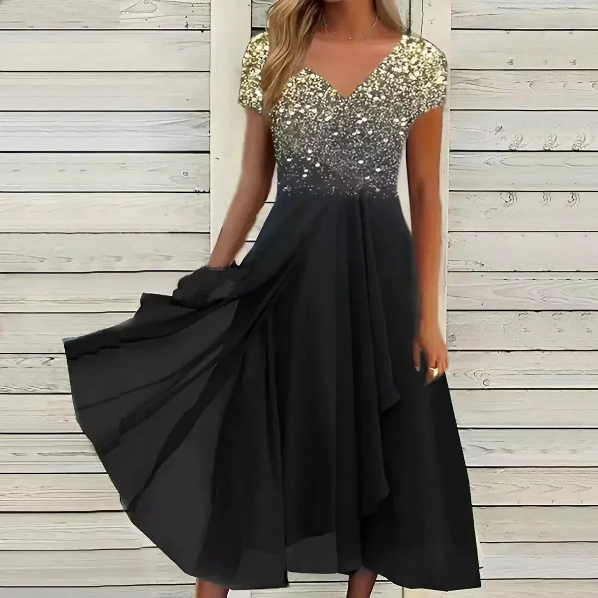 Elegantes Kleid Mit Blumendruck Für Damen | Midi