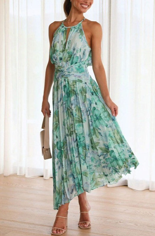 Charley - Elegantes V-Ausschnitt Damenkleid Ärmellos