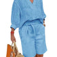 Luftig & Stylisch Zweiteiler aus Leinen mit Bluse & Shorts Damen – Malea