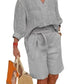 Luftig & Stylisch Zweiteiler aus Leinen mit Bluse & Shorts Damen – Malea