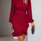 Avelina - Elegantes Kleid mit Rüschensaum und langen Ärmeln für besondere Anlässe