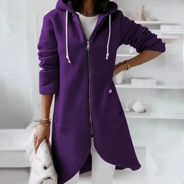 WW | Kapuzenstrickjacke mit geschwungenem Saum