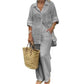 Luftig & Stylisch Oversized Leinen-Kombi mit Bluse und Hose Damen – Amaris