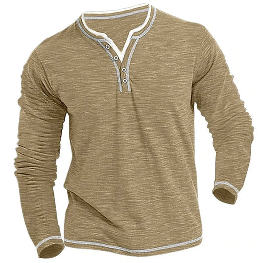 Denis™ - Bequemes V-Ausschnitt Langarmshirt