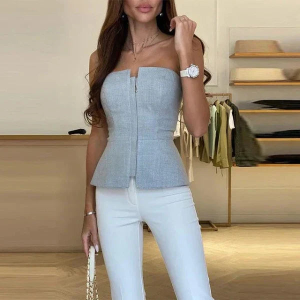 Damen Tanktop mit Rundhals aus atmungsaktivem Material – Malia