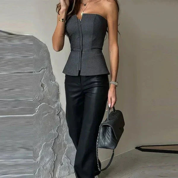 Damen Tanktop mit Rundhals aus atmungsaktivem Material – Malia