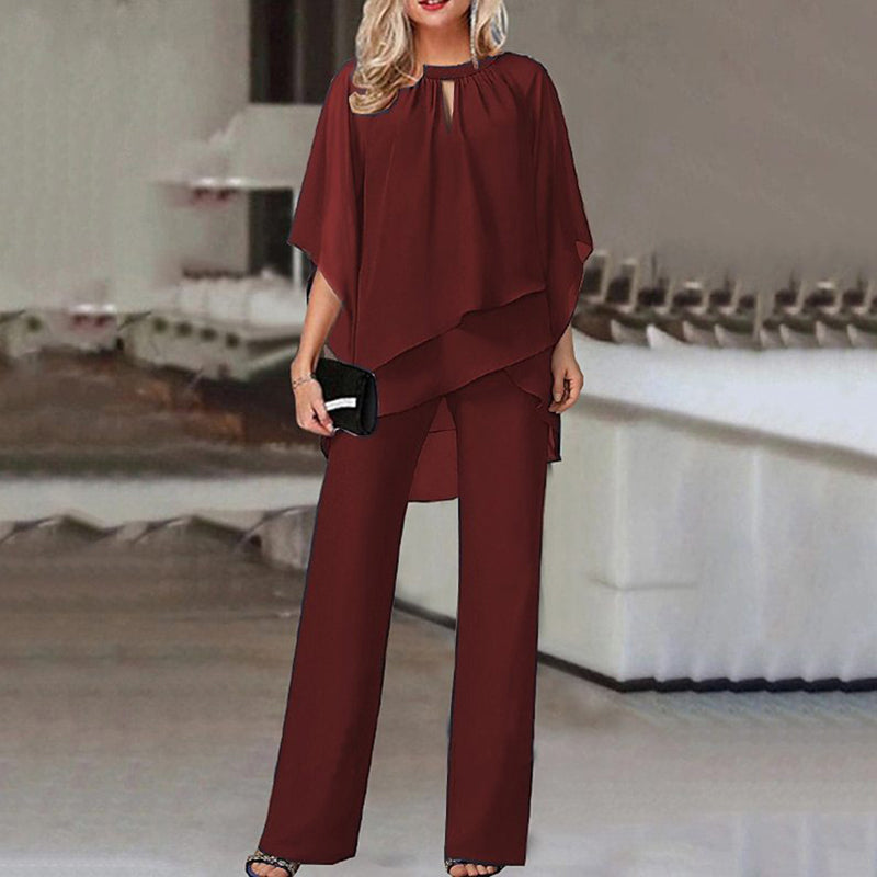 Regina - Hose mit Fledermausärmeln Unregelmäßiges Set