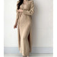 Mila Winter-Duo | Gestricktes Kleid mit wärmender Strickjacke im 2-teiligen Set