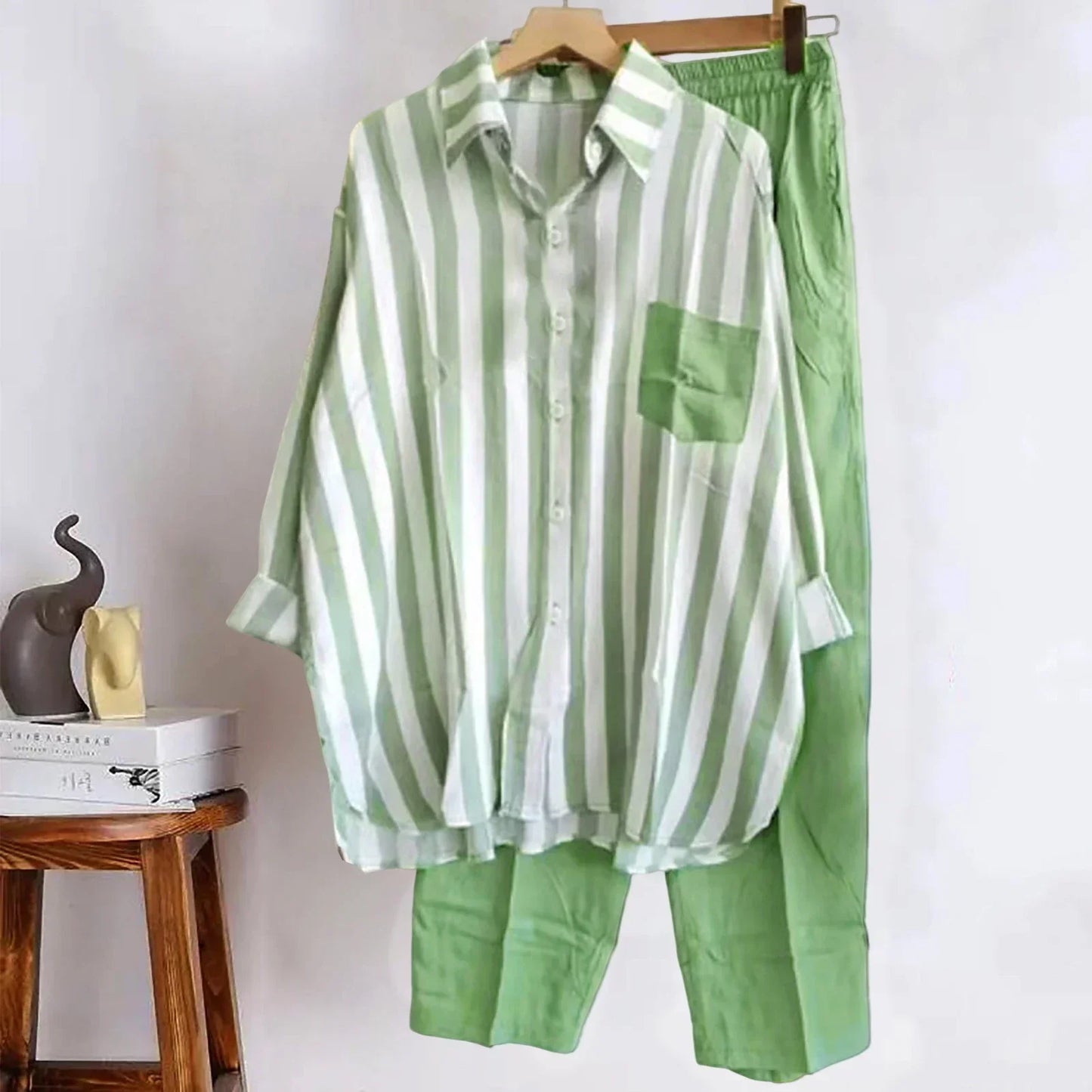 Zweiteiliges Sommer-Set aus Leinen Lockeres Shirt & Weite Hose - Zayenne