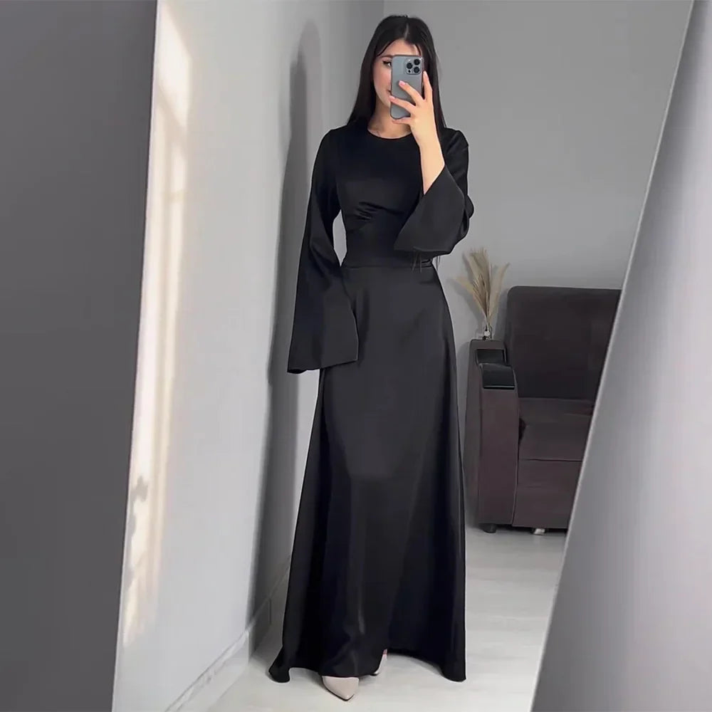 Elegantes Langärmliges Kleid Für Damen | Maxi