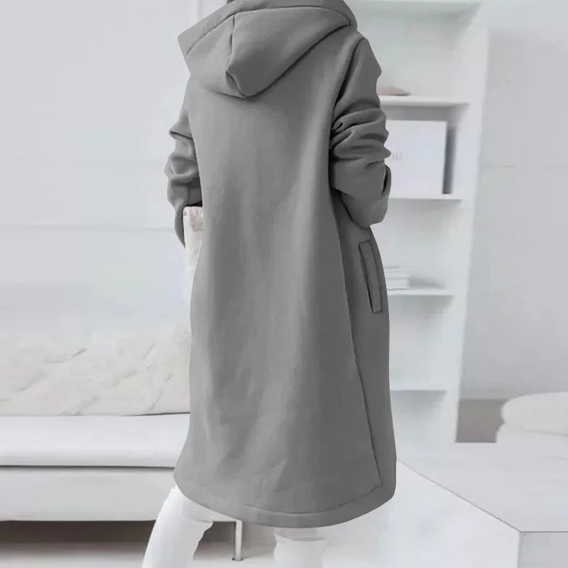 WW | Kapuzenstrickjacke mit geschwungenem Saum